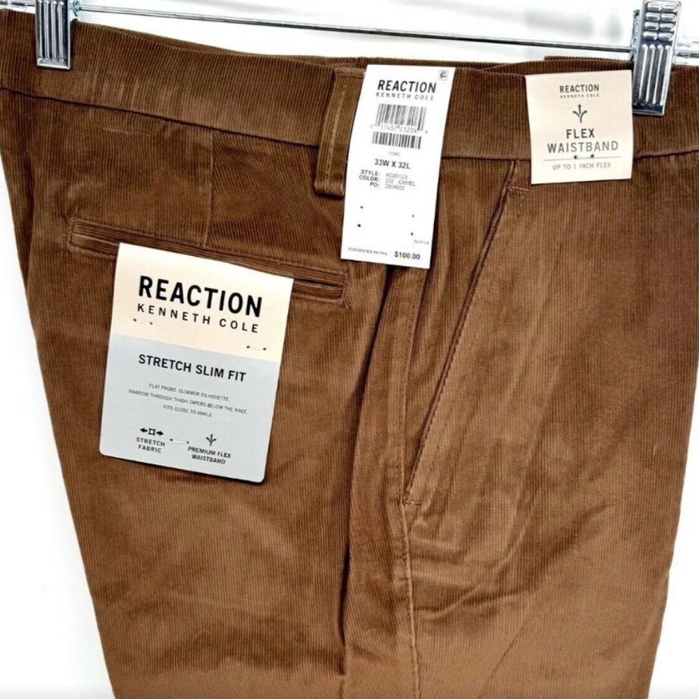 Kenneth Cole Brown Chinos Relaxed Fit - Picture 2 of 4
